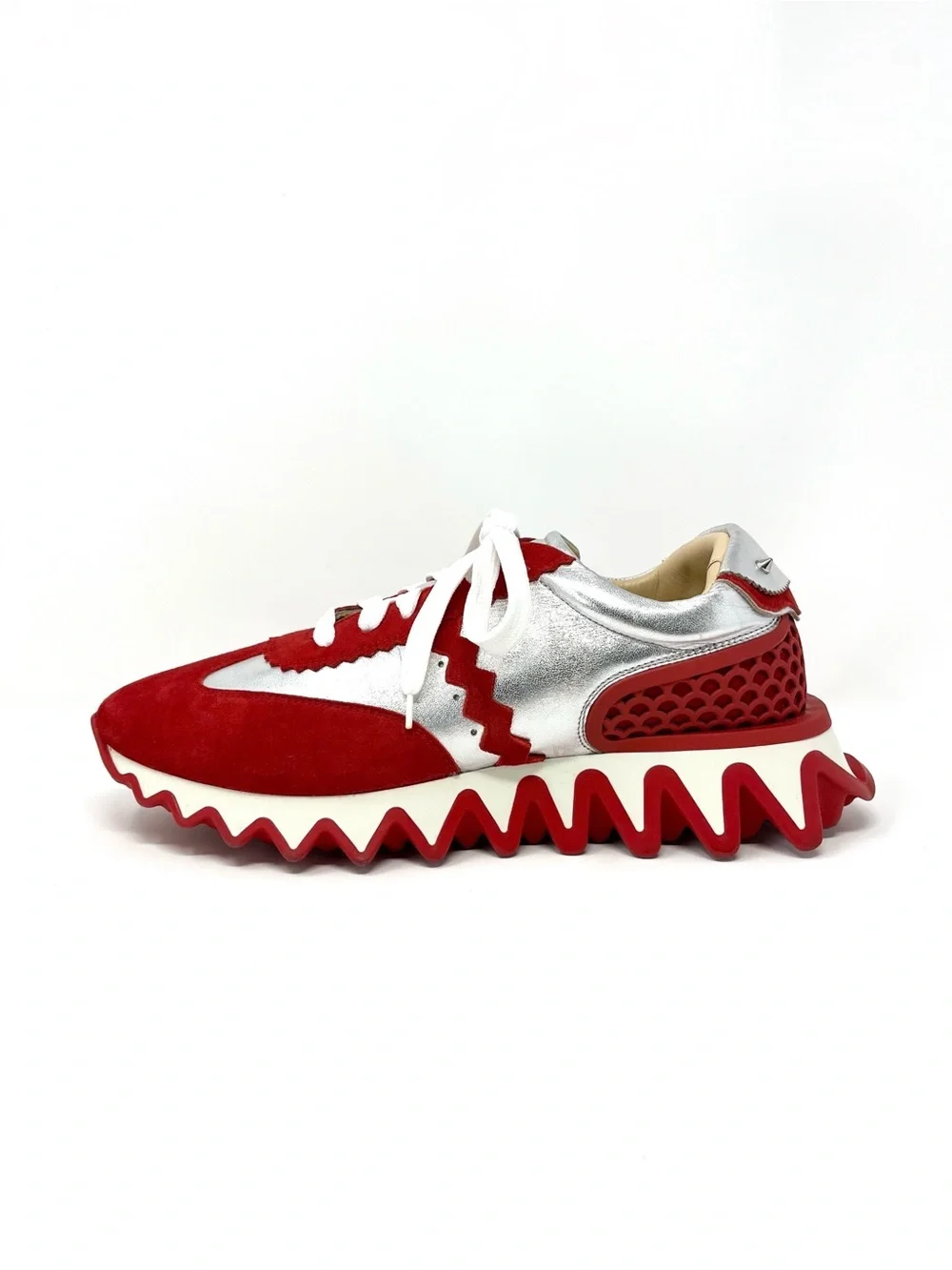 Christian Louboutin Loubishark Spike Platform Low Top Sneakers Red 42.5 9.5